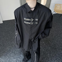 Load image into Gallery viewer, Metal Chain Shoulder Pads Long Sleeve Shirt