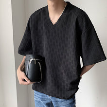 Load image into Gallery viewer, Solid V-Neck Pullover Half Sleeve T-Shirt