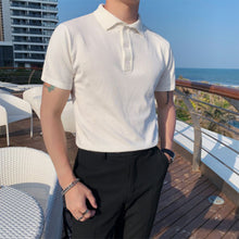 Load image into Gallery viewer, Solid Knit Lapel Skinny T-Shirt