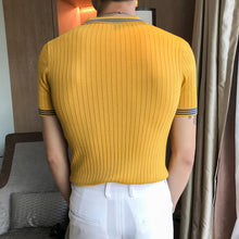 Load image into Gallery viewer, Contrast Stripe Trim Slim-fit Polo Shirt