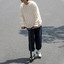 Load image into Gallery viewer, Argyle Textured Crewneck Knit Sweater