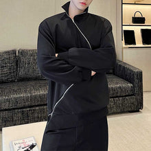 Load image into Gallery viewer, Irregular Metal Zipper Half Turtleneck Sweater