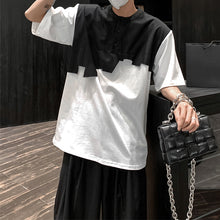 Load image into Gallery viewer, Patchwork Shoulder Pads Short Sleeve T-Shirt