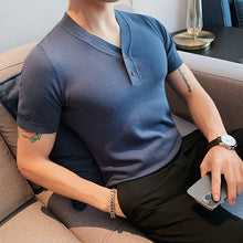 Load image into Gallery viewer, V-Neck Slim Fit Knit T-Shirt