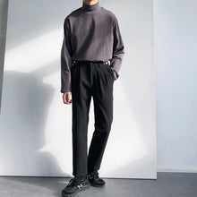 Load image into Gallery viewer, Adjustable Press Button Loose Fit Straight Leg Pants