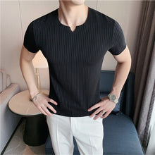 Load image into Gallery viewer, Slim Fit Striped Short Sleeve T-shirt