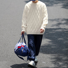 Load image into Gallery viewer, Argyle Textured Crewneck Knit Sweater