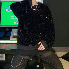 Load image into Gallery viewer, Sequined Round Neck Loose Sweatshirt