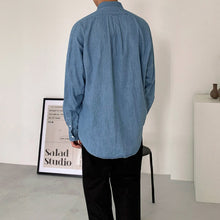 Load image into Gallery viewer, Retro Denim Long-sleeved Shirt