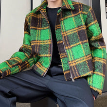 Load image into Gallery viewer, Green Plaid Short Jacket Coat