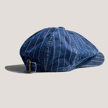 Load image into Gallery viewer, Retro Denim Striped Octagonal Hat
