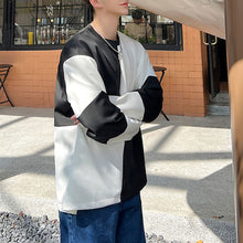 Load image into Gallery viewer, Black and White Color Contrast Long Sleeve T-shirt