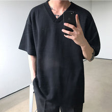 Load image into Gallery viewer, Loose V-Neck Short Sleeve T-Shirt