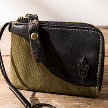 Load image into Gallery viewer, Canvas Stitching Leather Wallet