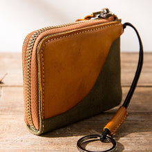 Load image into Gallery viewer, Canvas Stitching Leather Wallet