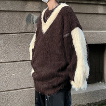 Load image into Gallery viewer, Contrast Patchwork Loose Sweater