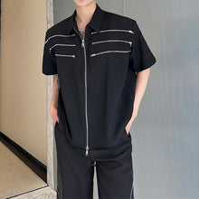 Load image into Gallery viewer, Multi-Zip Trim Short Sleeve Top