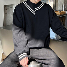 Load image into Gallery viewer, Asymmetric Stripe Round Neck Thin Sweatshirt