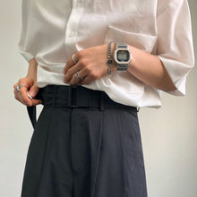 Load image into Gallery viewer, Men's Straight Belt Wide Leg Pants