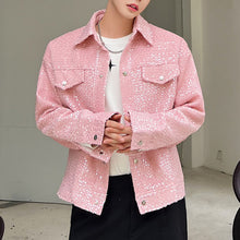 Load image into Gallery viewer, Casual Pink Sequined Short Jacket