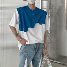 Load image into Gallery viewer, Patchwork Shoulder Pads Short Sleeve T-Shirt
