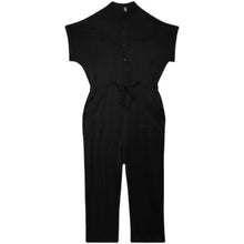 Load image into Gallery viewer, Asymmetric Pocket Stand Collar Short Sleeve Jumpsuit
