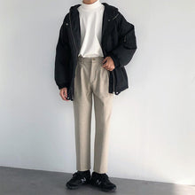 Load image into Gallery viewer, Adjustable Press Button Loose Fit Straight Leg Pants