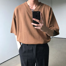 Load image into Gallery viewer, Loose V-Neck Short Sleeve T-Shirt
