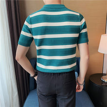 Load image into Gallery viewer, Wide Stripe Slim Fit Polo Shirt