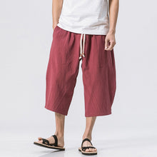 Load image into Gallery viewer, Cotton Linen Loose Harem Shorts