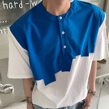 Load image into Gallery viewer, Patchwork Shoulder Pads Short Sleeve T-Shirt