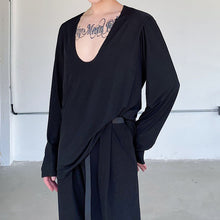 Load image into Gallery viewer, Thin Big V Neck Loose Long Sleeve Top