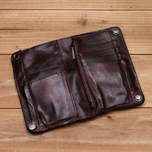 Load image into Gallery viewer, Retro Handmade Leather Wallet Multi Card Slots Wallet