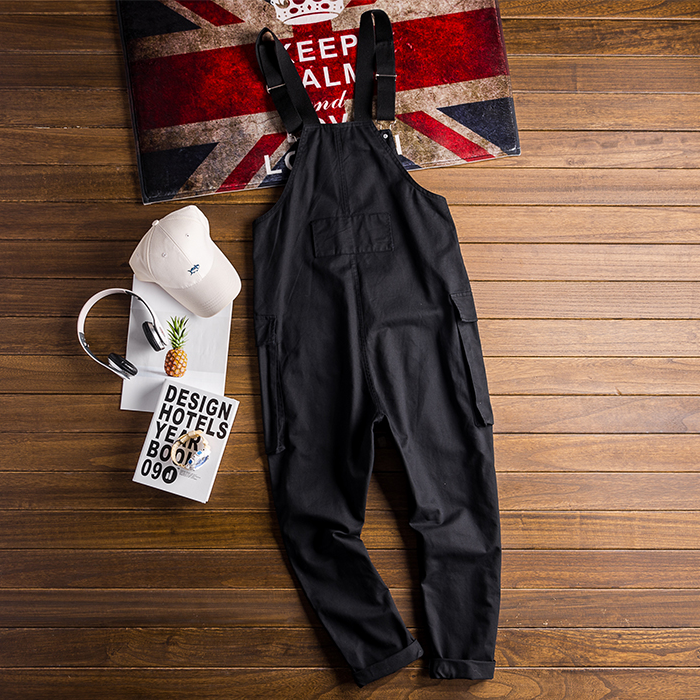 Women's Buckle Jumpsuit Casual Retro Multi-Pocket Overalls Pants