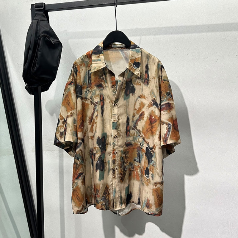 Vintage Distressed Loose Lapel Shirt