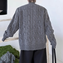Load image into Gallery viewer, Button Stand Collar Loose Sweater
