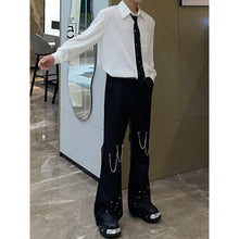 Load image into Gallery viewer, Heavy Metal Chain Beaded Diamond Bootcut Pants
