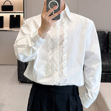 Load image into Gallery viewer, Lace Lapel Casual Long Sleeve Loose Shirt
