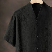 Load image into Gallery viewer, Thin Ice Silk V-Neck Button T-Shirt
