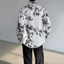 Load image into Gallery viewer, Bamboo Leaf Jacquard Flowing Fake Two-Piece Shirt

