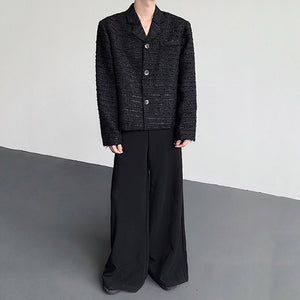 Tweed Loose-fitting Suit Collar Jacket
