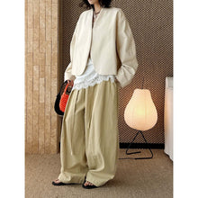 Load image into Gallery viewer, Women's High-waisted Pleated Belted Wide-leg Casual Trousers
