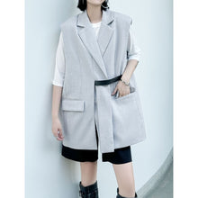 Load image into Gallery viewer, Womens Large Pocket Dropped Shoulder Sleeveless Blazer Vest
