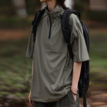 Load image into Gallery viewer, Half-zip Quick-drying Casual T-shirt
