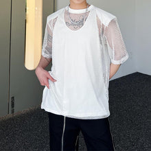 Load image into Gallery viewer, Cutout Fishnet Short Sleeve T-Shirt
