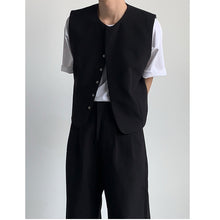 Load image into Gallery viewer, Men&#39;s Black Vest Suit Trousers
