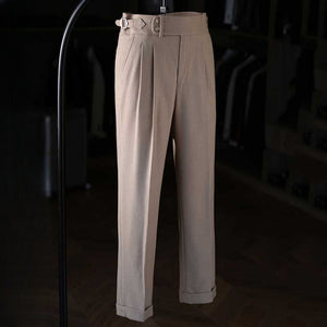 Italian Casual Paris Buckle Straight Business Trousers