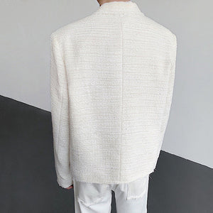 Tweed Loose-fitting Suit Collar Jacket