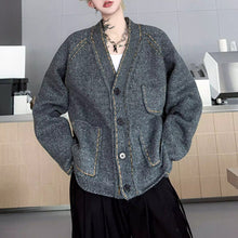 Load image into Gallery viewer, V-neck Loose-fitting Knitted Cardigan
