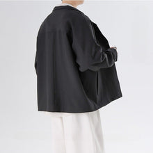 Load image into Gallery viewer, Cotton and Linen Loose Casual Stand Collar Jacket
